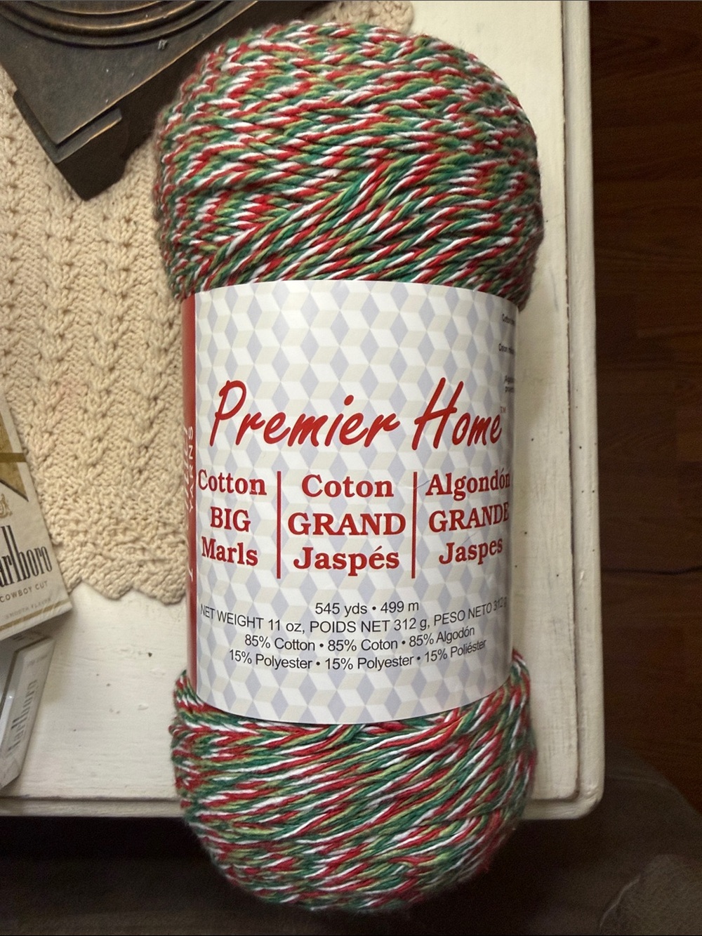 Premier Home Holiday Marled Yarn in Red, Green, White